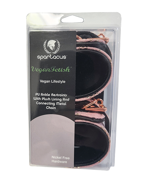 Thumbnail for Spartacus Ankle Restraints w/Leather Lining - Pink Snakeskin Micro Fiber