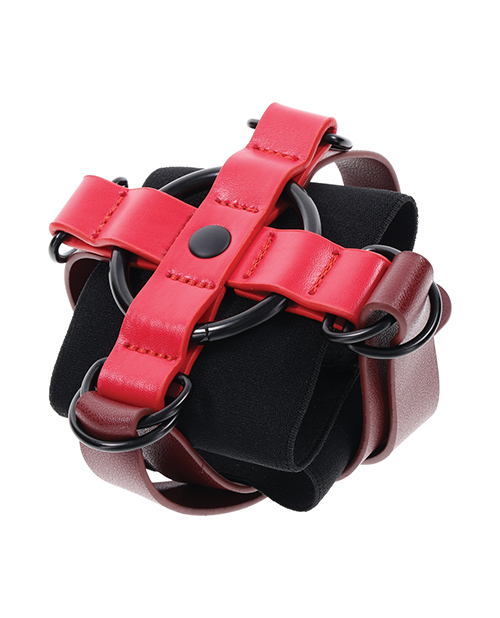 Thumbnail for Sex & Mischief Ex's & Oh's Cross Cuffs - Red/Black