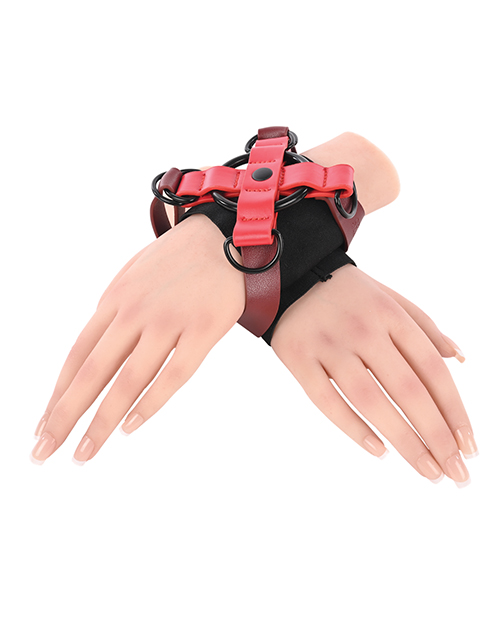 Thumbnail for Sex & Mischief Ex's & Oh's Cross Cuffs - Red/Black
