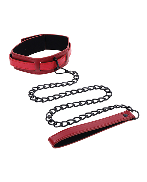 Thumbnail for Sex & Mischief Ex's & Oh's Collar & Leash - Red/Black