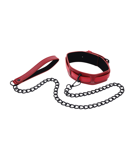 Thumbnail for Sex & Mischief Ex's & Oh's Collar & Leash - Red/Black