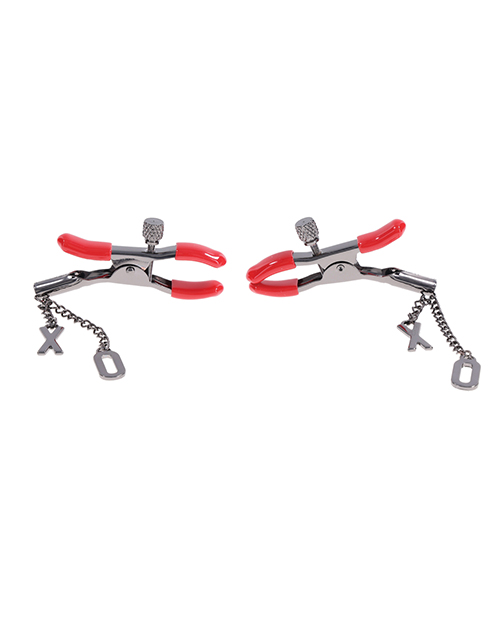 Thumbnail for Sex &amp; Mischief Ex&apos;s &amp; Oh&apos;s Nipple Clamps - Red/Black