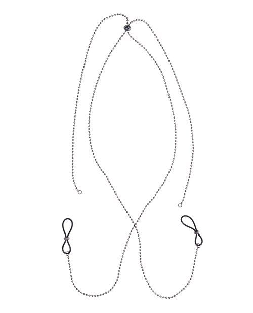 Thumbnail for Sex &amp; Mischief Ex&apos;s &amp; Oh&apos;s Body Jewelry w/Nipple Ties - Black