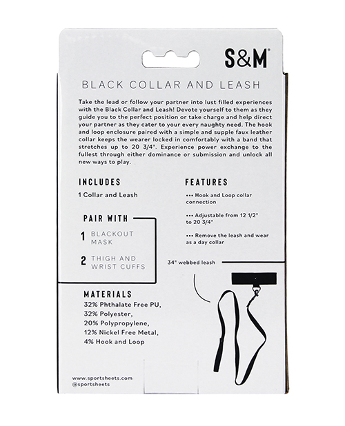 Thumbnail for Sex & Mischief Leash & Collar - Black