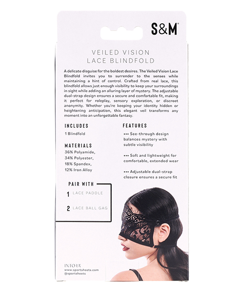 Thumbnail for Sex &amp; Mischief Veiled Vision Lace Blindfold