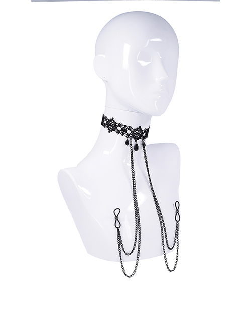 Thumbnail for Sex &amp; Mischief Lace Collar with Nipple Ties