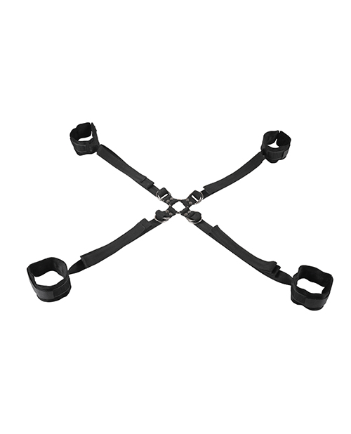 Thumbnail for Sportsheets Velvet Noir Adjustable Hog Tie &amp; Cuff Set - Black
