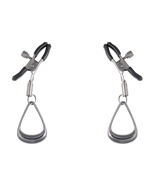 Thumbnail for Sportsheets Velvet Noir Tuggable Nipple Clamps - Black