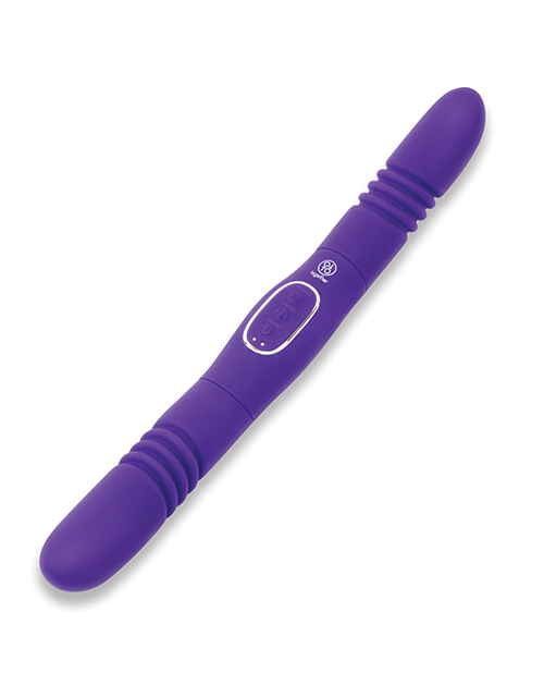 Thumbnail for Together Double Delight Double-Ended Vibrating &amp; Thrusting Vibrator - Purple