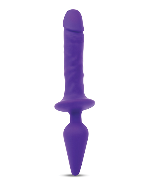 Thumbnail for Together Double Pleasure 11&quot; Double-Ended Dildo &amp; Butt Plug - Purple
