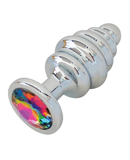 Thumbnail for Gender Fluid Excite! Ribbed Plug - Silver
