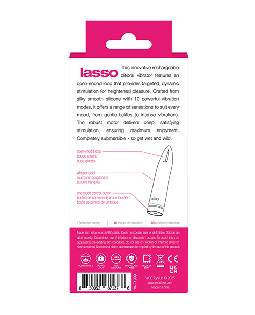 Thumbnail for VeDO Lasso Rechargeable Bullet Vibe - Pink