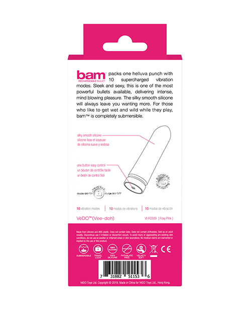 Thumbnail for VeDO Bam Rechargeable Bullet - Foxy Pink