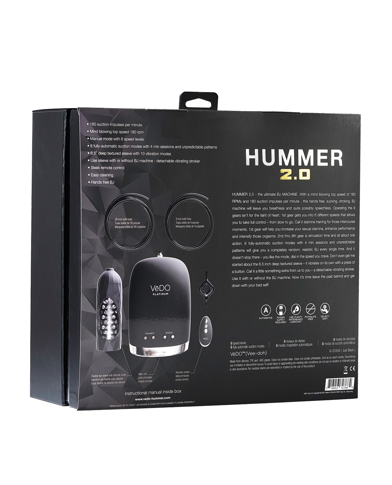 Thumbnail for VeDO Hummer 2.0 Masturbator - Black