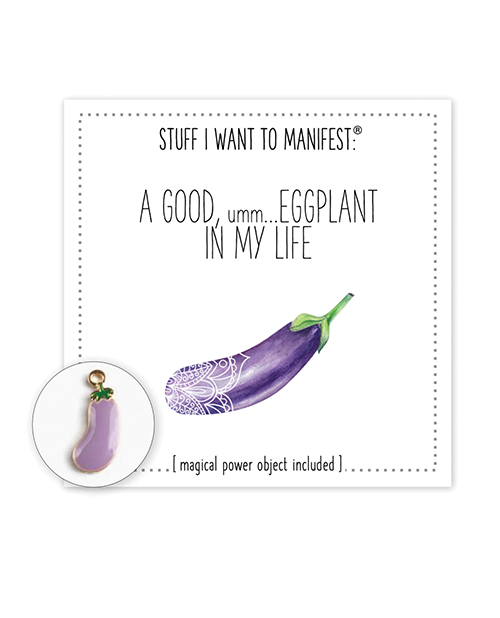 Warm Human A Good Eggplant In My Life Mini Card &amp; Charm