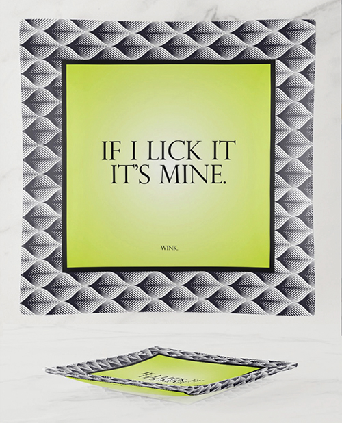 Warm Human If I Lick It It&apos;s Mine Glass Trinket Tray