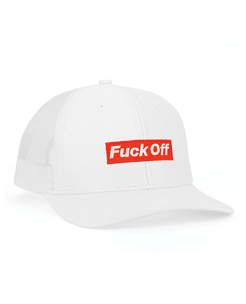 Thumbnail for Wood Rocket Fuck Off Trucker Hat - White