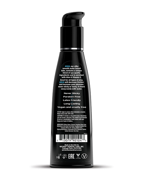 Thumbnail for Wicked Sensual Care Aqua Waterbased Lubricant - 4 oz Fragrance Free