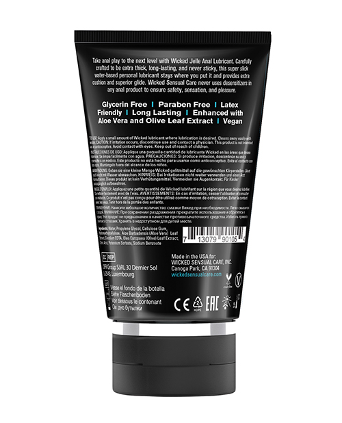Thumbnail for Wicked Sensual Care Jelle Waterbased Anal Lubricant - 4 oz Fragrance Free