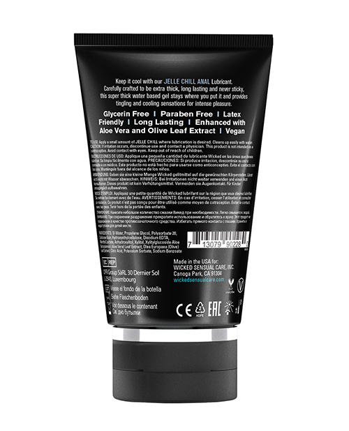 Thumbnail for Wicked Sensual Care Jelle Chill Waterbased Anal Gel Lubricant - 4 oz