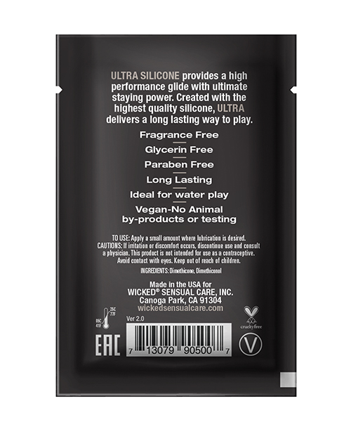 Thumbnail for Wicked Sensual Care Ultra Silicone Based Lubricant - .1 oz Fragrance Free