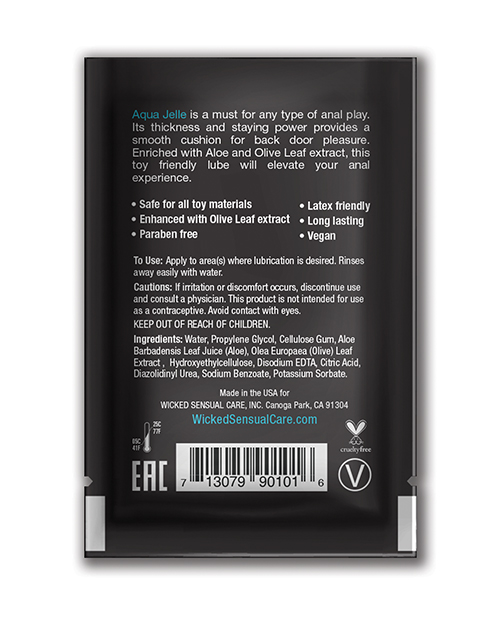 Thumbnail for Wicked Sensual Care Jelle Water Based Anal Lubricant - .1 oz Fragrance Free