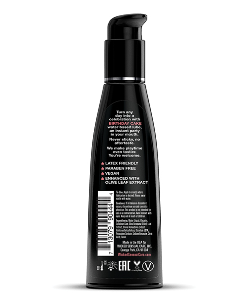 Thumbnail for Wicked Sensual Care Water Based Lubricant - 4 oz Birthday Cake