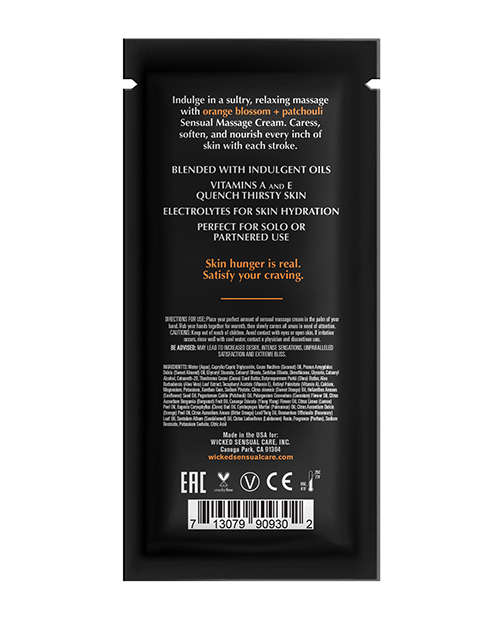Thumbnail for Wicked Sensual Care Orange Blossom &amp; Patchouli Massage Cream - .34 oz
