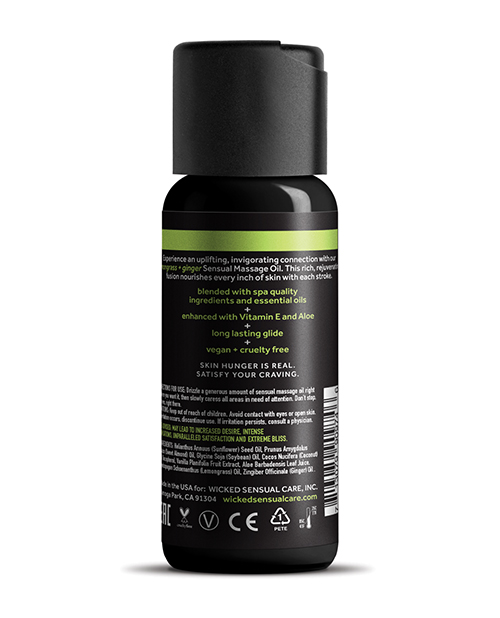 Thumbnail for Wicked Sensual Care Lemongrass &amp; Ginger Massage Oil - 4 oz