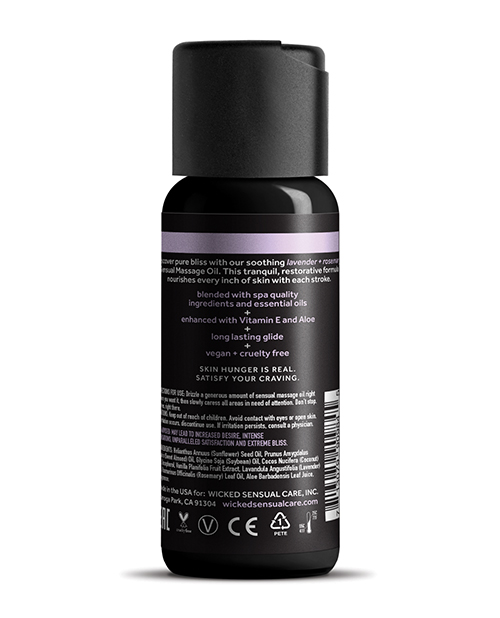 Thumbnail for Wicked Sensual Care Lavender &amp; Rosemary Massage Oil - 4 oz