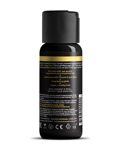 Thumbnail for Wicked Sensual Care Vanilla &amp; Sugarcane Massage Oil - 4 oz