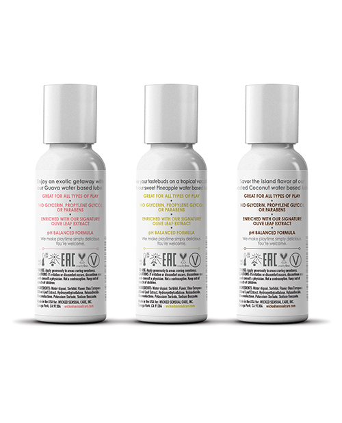 Thumbnail for Wicked Sensual Care Tropical Trio Travel Size Flavored Lubes - 1 oz Bottles