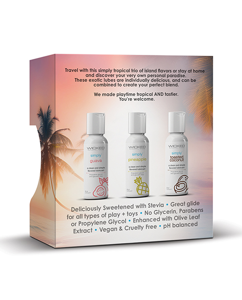 Thumbnail for Wicked Sensual Care Tropical Trio Travel Size Flavored Lubes - 1 oz Bottles