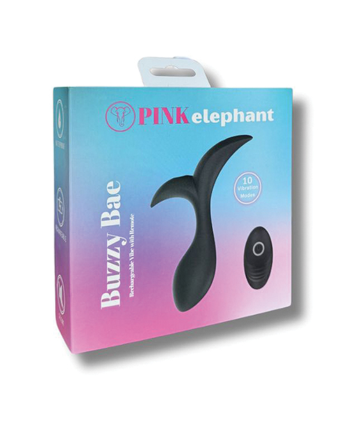 Thumbnail for Pink Elephant Buzzy Bae Rechargeable Vibe w/Remote - Black