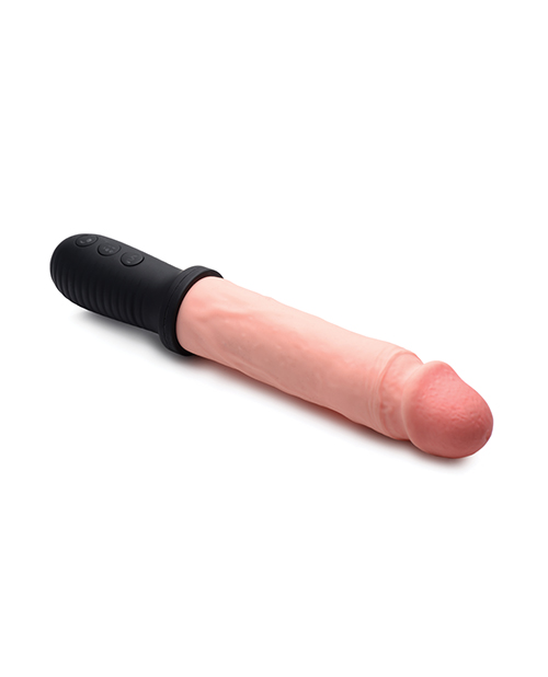 Thumbnail for Master Series 8X Auto Pounder Vibrating &amp; Thrusting Dildo w/Handle - Flesh