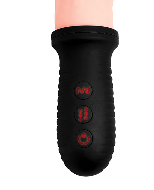 Thumbnail for Master Series 8X Auto Pounder Vibrating &amp; Thrusting Dildo w/Handle - Flesh