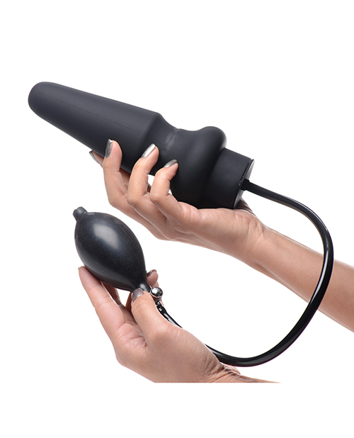 Thumbnail for Master Series Ass-Pand Inflatable Silicone Anal Plug - Black