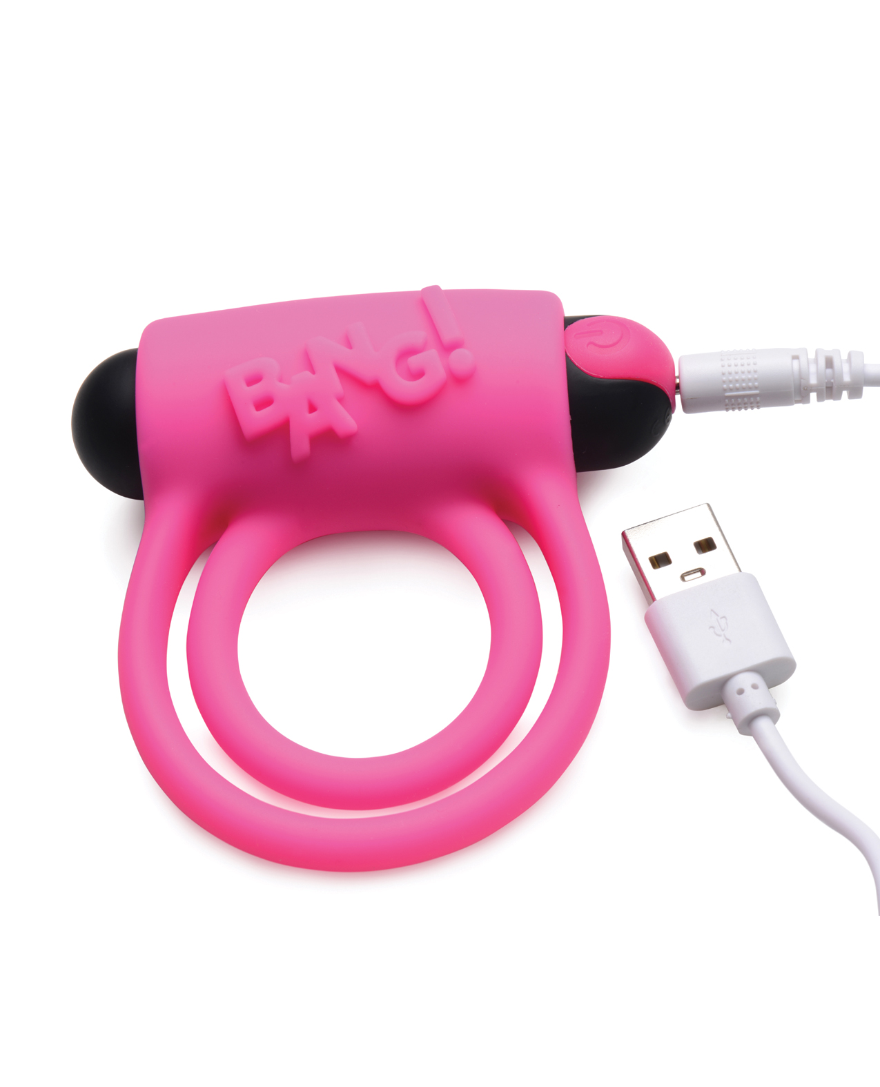 Thumbnail for Bang! Vibrating Cock Ring &amp; Bullet w/Remote Control - Pink