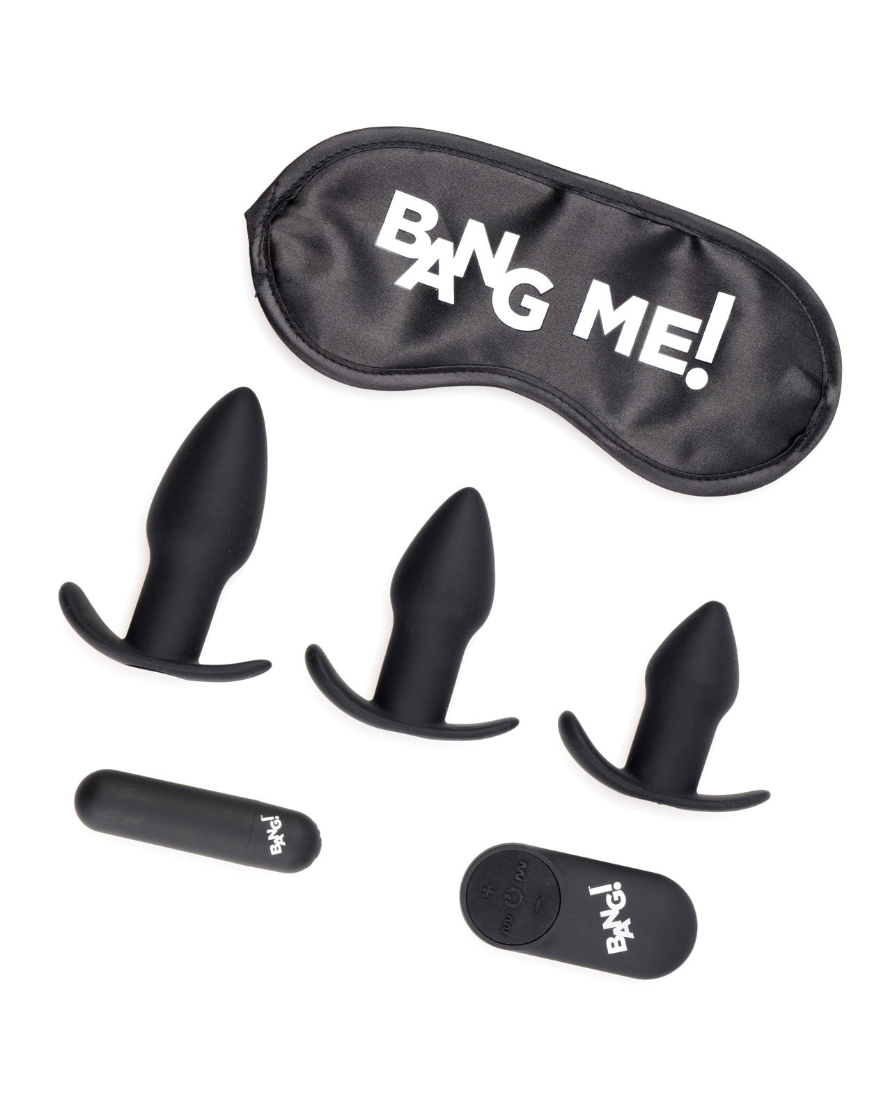Thumbnail for Bang! Backdoor Adventure Remote Control 3 Piece Butt Plug Vibe Kit - Black