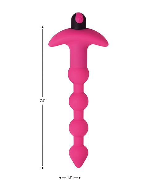 Thumbnail for Bang! 28X Vibrating Silicone Anal Beads w/Remote Control - Pink