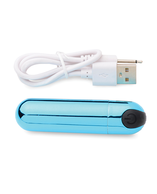 Thumbnail for Bang! 10X Rechargeable Vibrating Metallic Bullet - Blue
