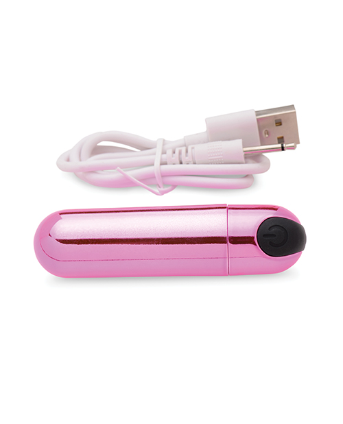 Thumbnail for Bang! 10X Rechargeable Vibrating Metallic Bullet - Pink