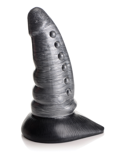 Thumbnail for Creature Cocks Beastly Tapered Bumpy Silicone Dildo - Silver/Black