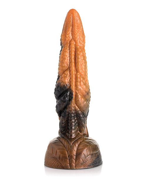 Thumbnail for Creature Cocks Ravager Rippled Tentacle Silicone Dildo - Orange/Black