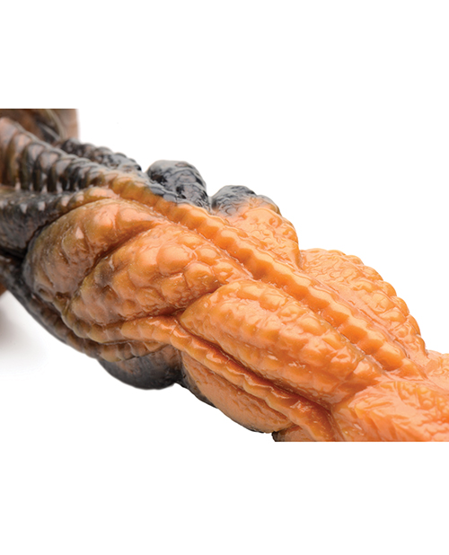 Thumbnail for Creature Cocks Ravager Rippled Tentacle Silicone Dildo - Orange/Black