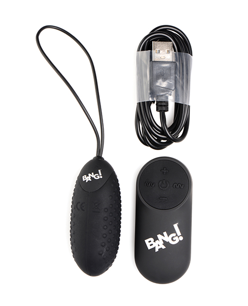 Thumbnail for Bang! 28X Nubbed Silicone Egg w/Remote Control - Black