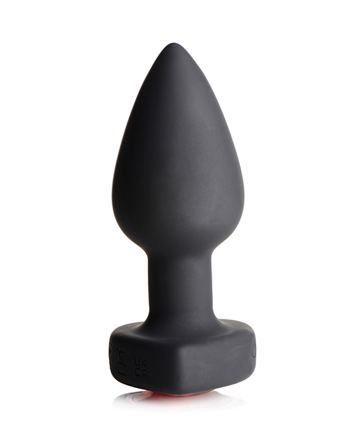 Thumbnail for Booty Sparks 28X Silicone Vibrating Red Heart Anal Plug w/Remote - Small