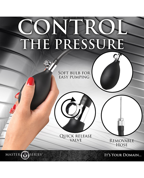Thumbnail for Master Series Ass Rattler Weighted Inflatable Silicone Anal Plug - Black