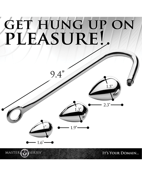 Thumbnail for Master Series Anal Hook Trainer w/3 Plugs - Silver