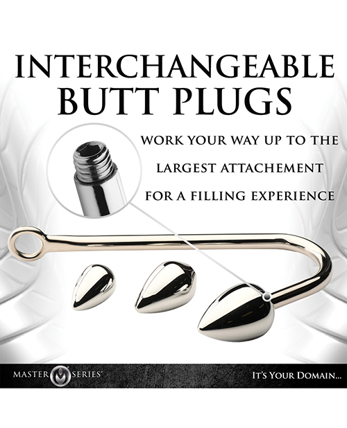 Thumbnail for Master Series Anal Hook Trainer w/3 Plugs - Silver